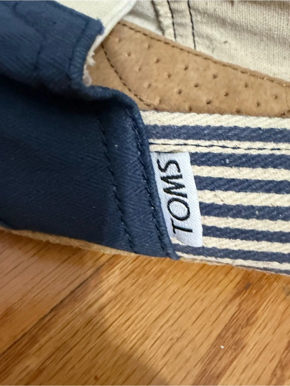 TOMS Navy Canvas Stripe Slip-On Shoe